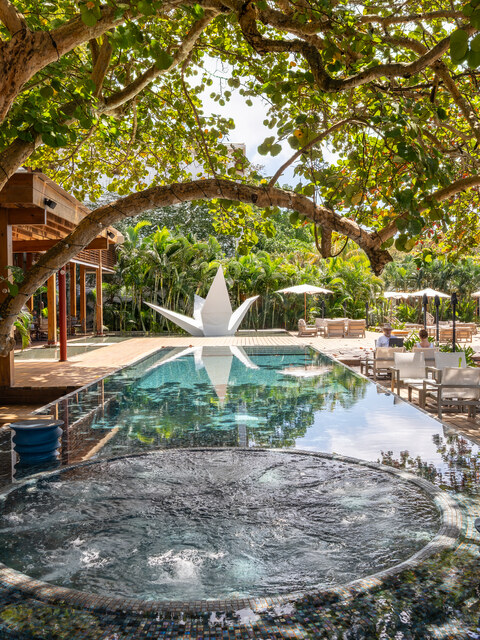 The pool under the trees at Ibagari