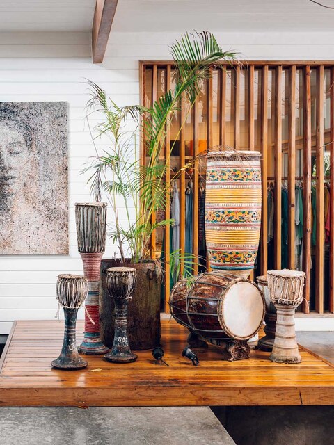 Garífuna drums in the lobby